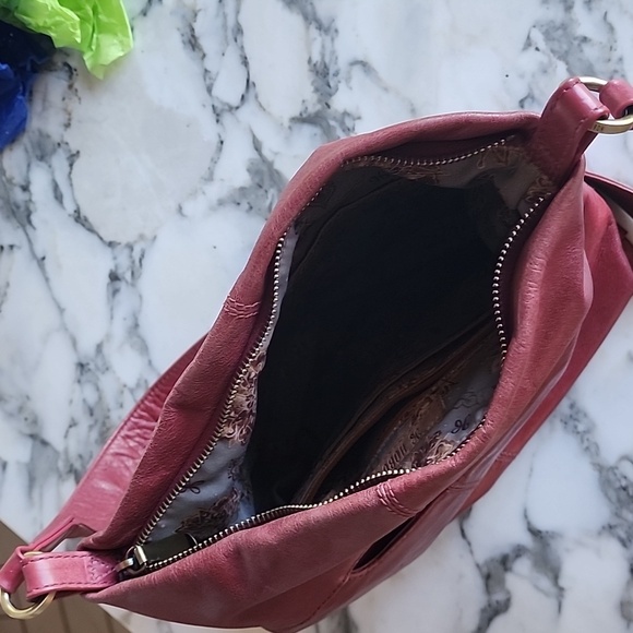 HOBO International Cardinal Red Distressed Leather Crossbody - Picture 8 of 17